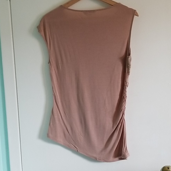 Aysymetrical blush coloured top with sequin detail - Picture 5 of 5